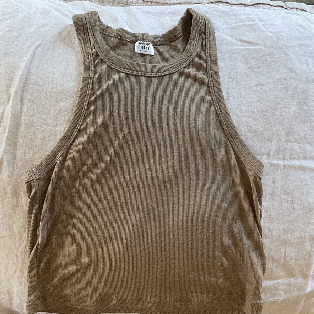Sunday Best Ribbed Cropped Tank Top